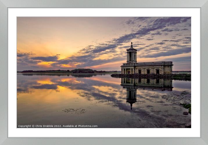 Buy Framed Mounted Prints of Normanton Church at sunset by Chris Drabble
