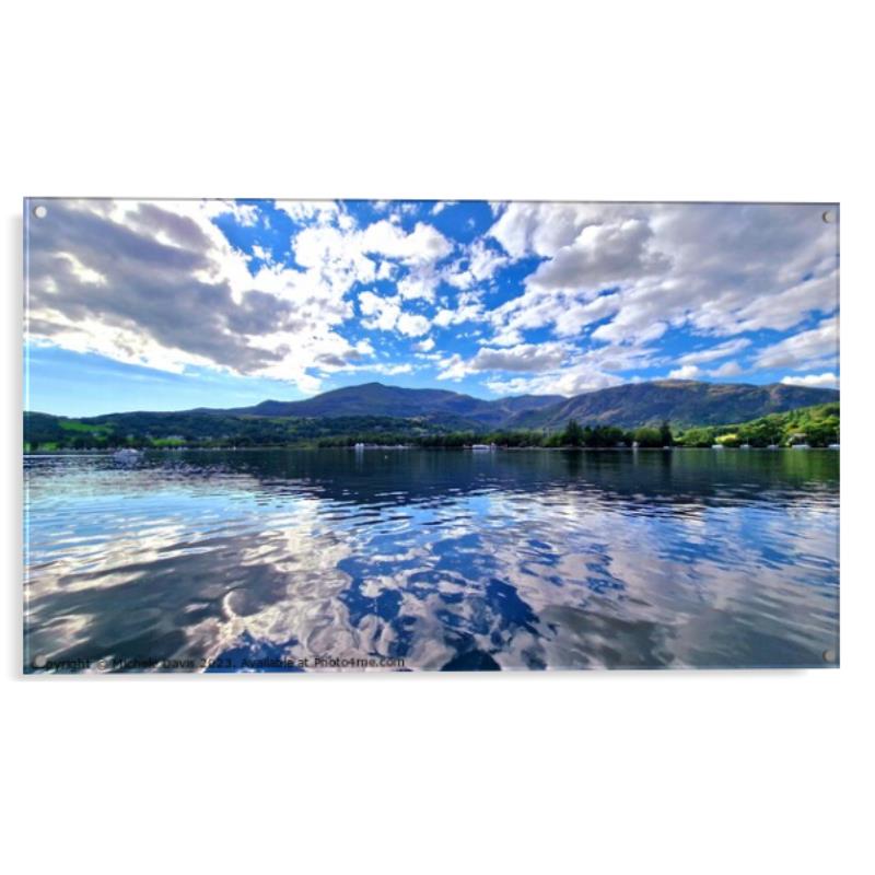 Coniston Water Reflections Picture Acrylic Wall Art in Colour by ...