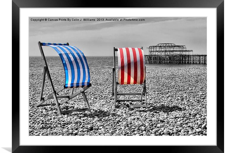 Buy Framed Mounted Prints of Red White And Blue - Brighton Beach by Colin J Williams Photography 