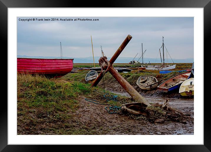 A Colourful Red Boat Lies On Heswall Beach Picture Framed & Mounted Wall  Art in Colour by Frank Irwin - #423471