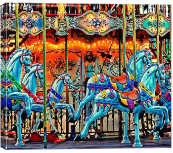 Merry-go-round painted horse carousel series 12 canvas print