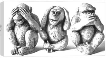 three wise monkeys drawing