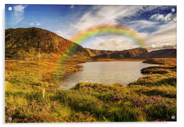 Rainbow and the Loch Acrylic by nick coombs