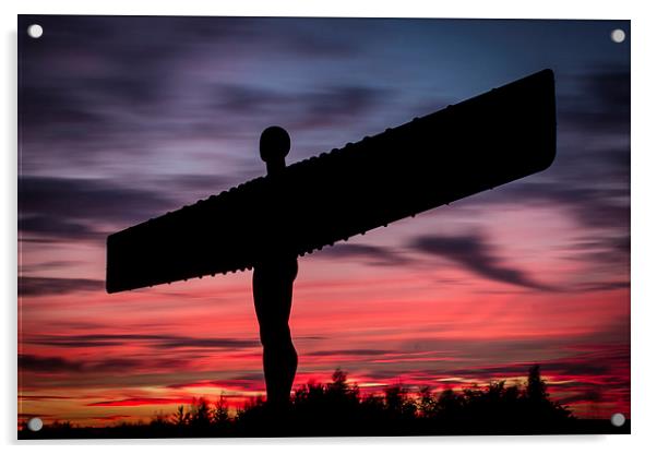  Angel of the North Sunset Acrylic by Helen Holmes