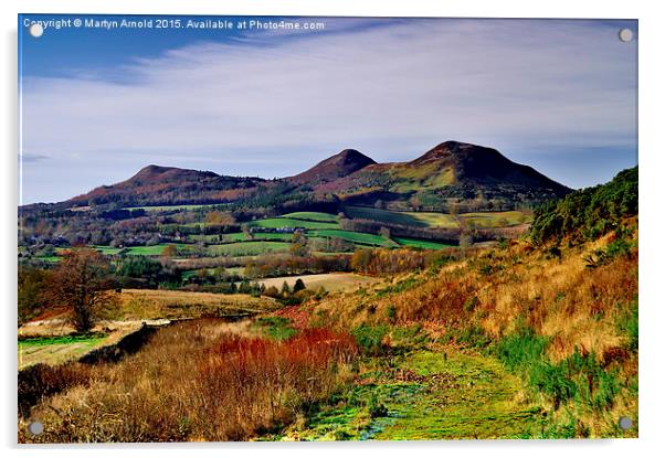  Eildon Hills from Scott's View, Melrose Scottish  Acrylic by Martyn Arnold