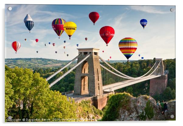 Bristol Balloon Fiesta display over Clifton Bridge Acrylic by Daugirdas Racys