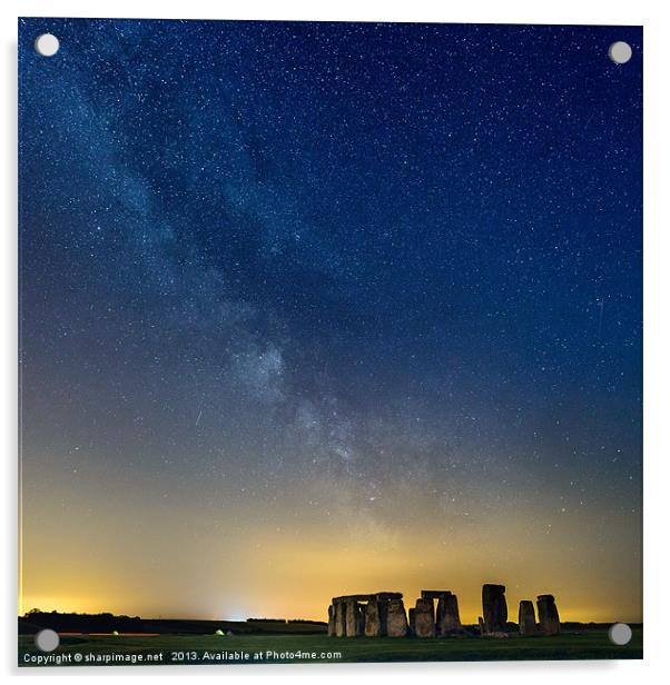 Milky Way over Stonehenge Acrylic by Sharpimage NET