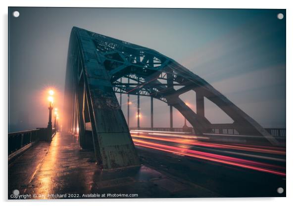 Tyne Bridge Light Trails Acrylic by Ray Pritchard