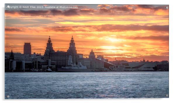 Liverpool sunrise Acrylic by Kevin Elias
