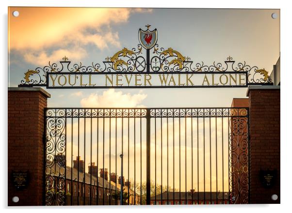 BILL SHANKLY GATES AT ANFIELD STADIUM Acrylic by Kevin Elias