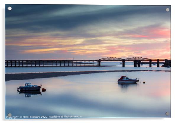 Barmouth Bridge at Sunset Acrylic by Heidi Stewart