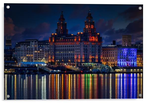 Liver Building Nights Acrylic by Graham Morris