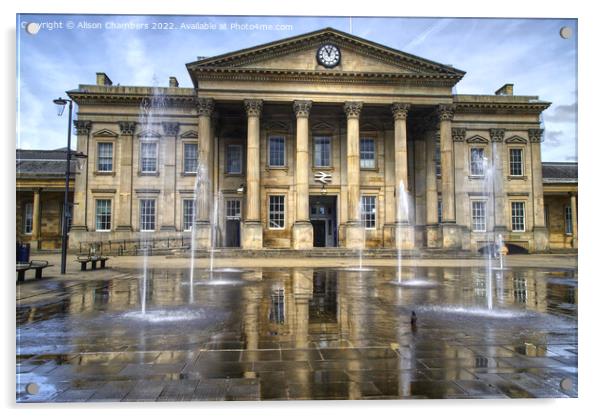 Huddersfield Train Station Reflection Acrylic by Alison Chambers