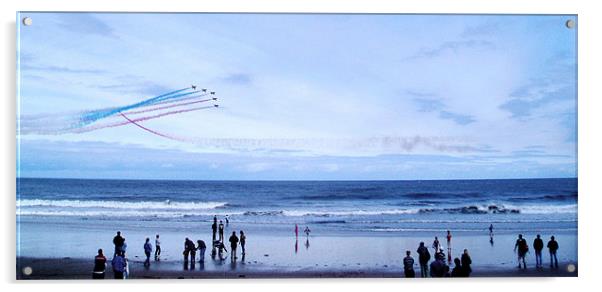 Coast - Red Arrows 2 Sunderland Air show 2006  Acrylic by David Turnbull
