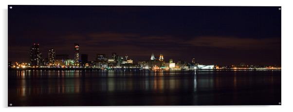 Liverpool River Mersey Acrylic by Wayne Molyneux
