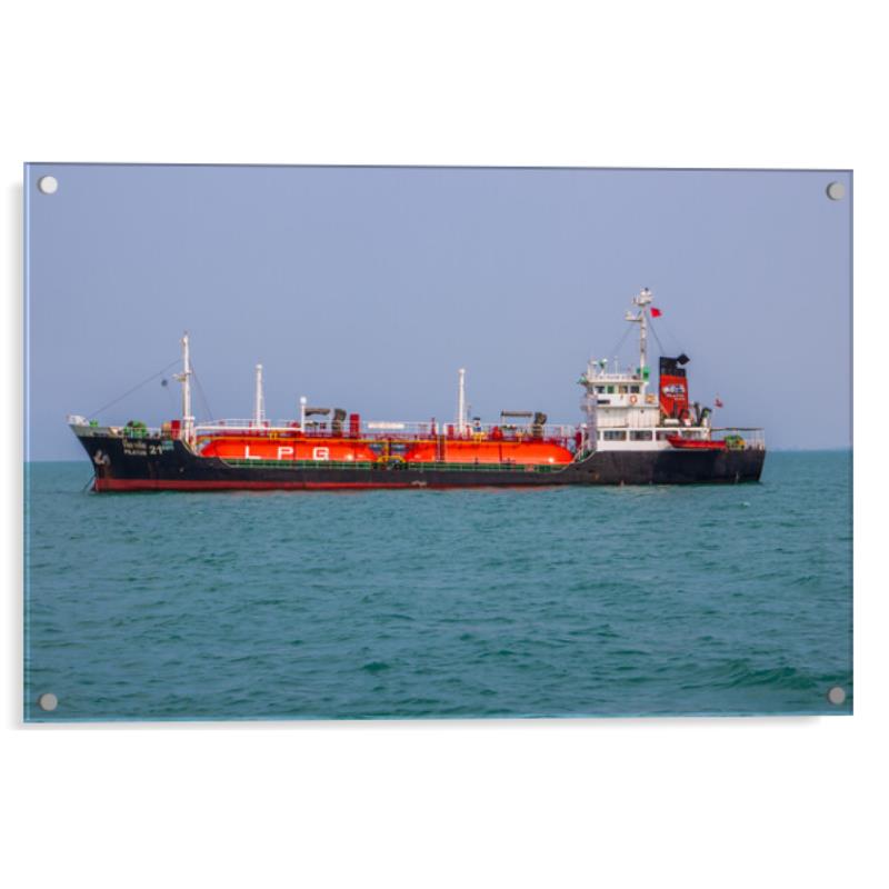 Containership in the gulf of Thailand near Siracha ...