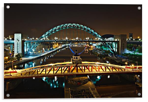 Bridges of the River Tyne, Newcastle. UK Acrylic by David Lewins (LRPS)