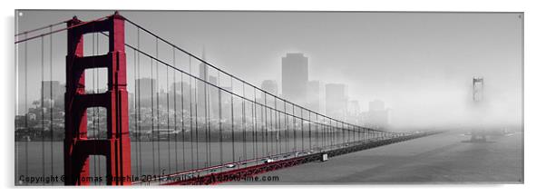 San Francisco with Golden Gate Bridge Acrylic by Thomas Stroehle