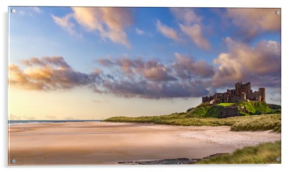 Bamburgh Castle and Beach Acrylic by Kevin Tate