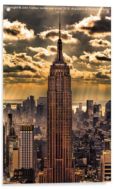 Empire state building Acrylic by John Farnan