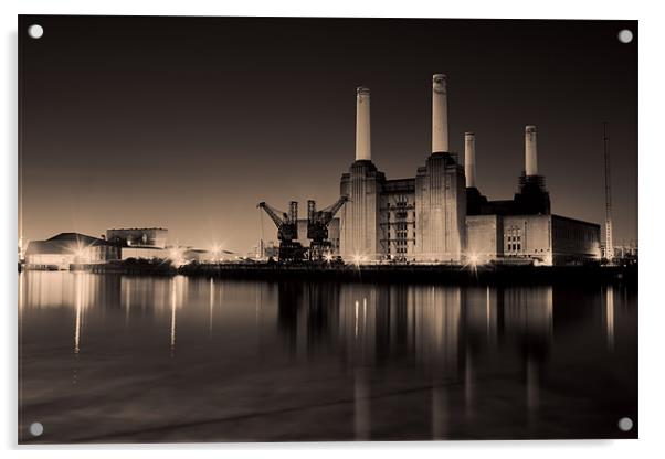battersea Power Station Toned Acrylic by Dean Messenger