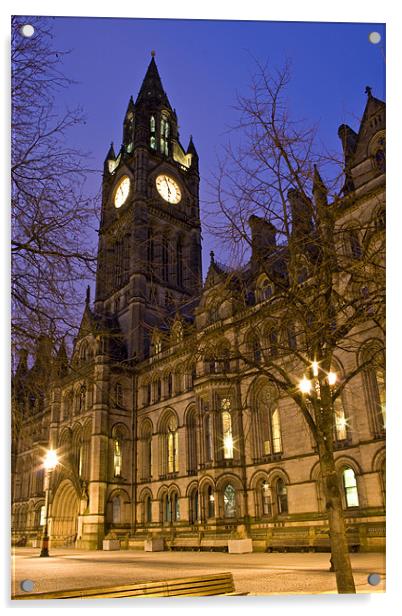 Manchester Town Hall, Albert Square Acrylic by Peter Carroll