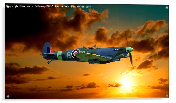 SPITFIRE MH434 Acrylic by Anthony Kellaway