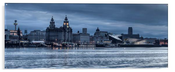 Moody Liverpool skyline Acrylic by Paul Farrell Photography