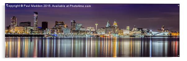 The Liverpool Waterfront Skyline Acrylic by Paul Madden