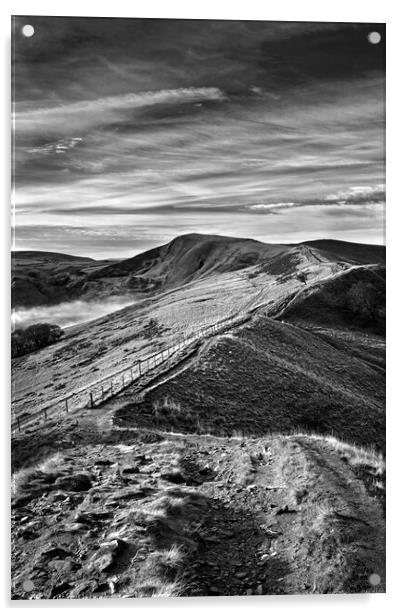 The Great Ridge, Derbyshire, Peak District Acrylic by Darren Galpin