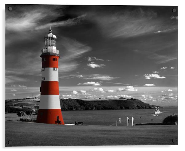 Smeatons Tower on Plymouth Hoe Acrylic by Darren Galpin