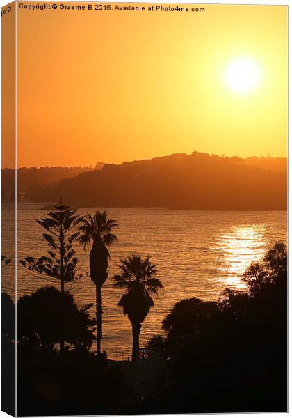  Sunset in Portugal Canvas Print by Graeme B