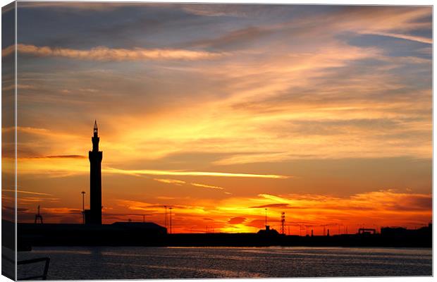 Grimsby Dockside Sunset Canvas Print by Ray Nelson