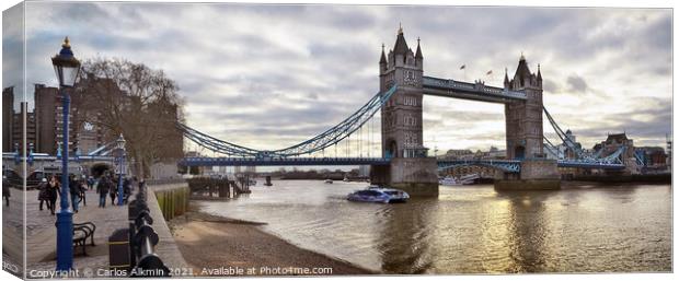 London Iconic Tower Bridge Canvas Print by Carlos Alkmin