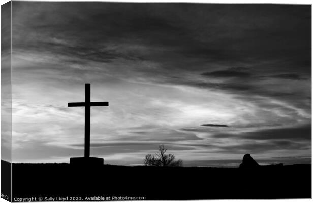 The Peaceful Monochrome Cross of St Benets Abbey Canvas Print by Sally Lloyd