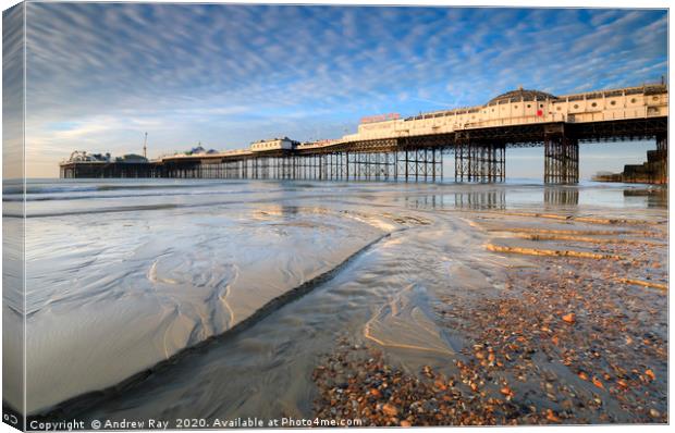 Stream and Palace Pier (Brighton) Canvas Print by Andrew Ray