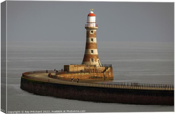 Roker Lighthouse and Pier Canvas Print by Ray Pritchard