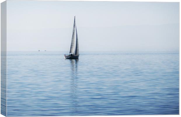 Smoke on the Water Yacht Canvas Print by Jeremy Hayden