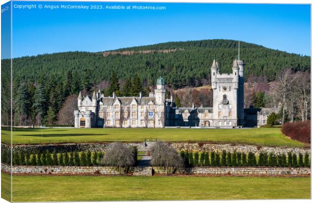 Balmoral Castle on Royal Deeside in Scotland Canvas Print by Angus McComiskey