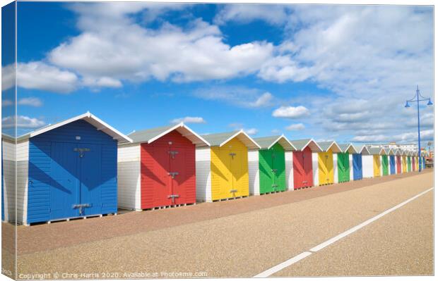 Beach huts in Eastbourne Canvas Print by Chris Harris
