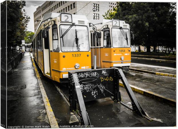 Two Trams  Canvas Print by Darren Mark Walsh