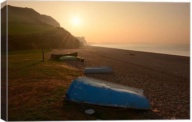 Branscombe Boats Canvas Print by David Neighbour
