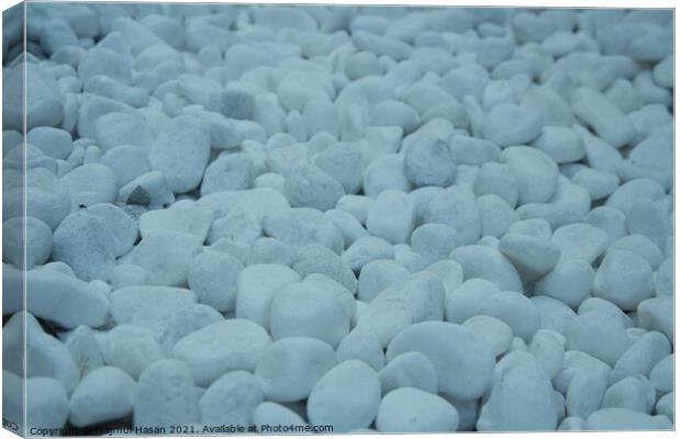 Top view of white stones background Canvas Print by Photo Chowk