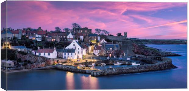Sunset over Crail Harbour  Canvas Print by Anthony McGeever
