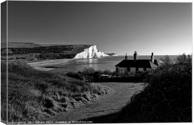 The Seven Sisters from Cuckmere Haven Canvas Print by John Gilham