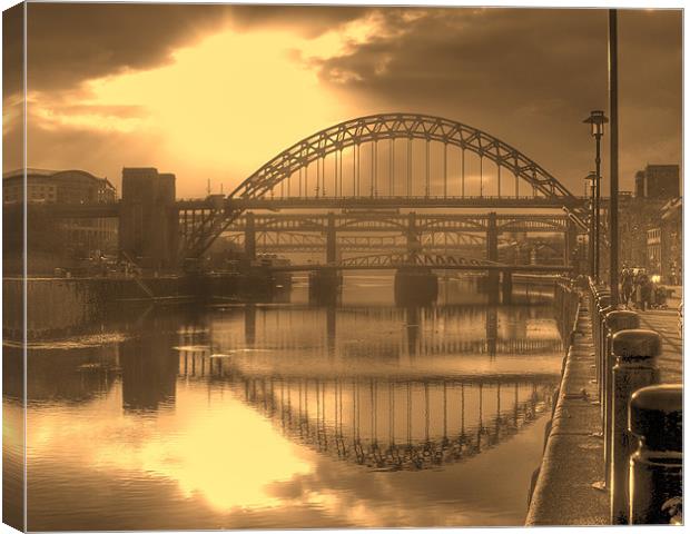 Sepia Tyne Canvas Print by George Young