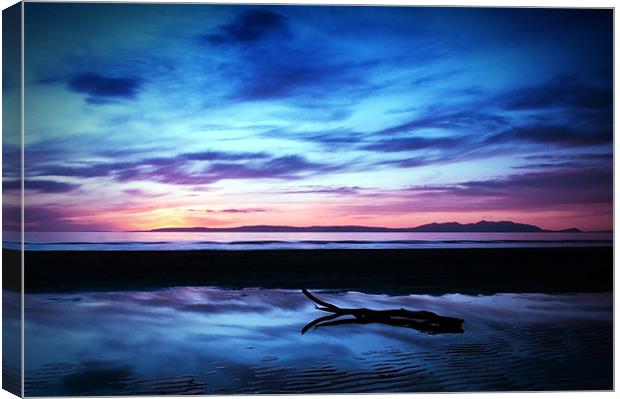 Sunset Over Troon Beach Canvas Print by Aj’s Images