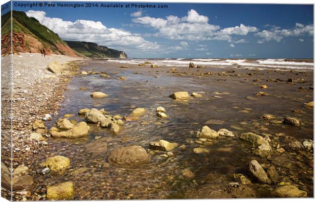  Between Weston Mouth and Branscombe Canvas Print by Pete Hemington