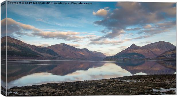  Loch Leven and the Pap of Glencoe Canvas Print by Scott K Marshall