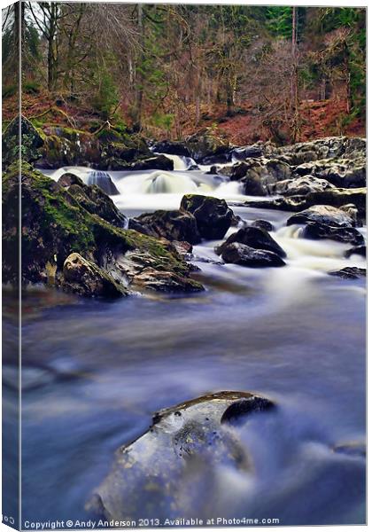 Perthshire Waterfall at The Hermitage Canvas Print by Andy Anderson